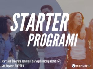 “Starter Programı” ile StartupHR’ın Üniversite Temsilcisi olabilirsin!