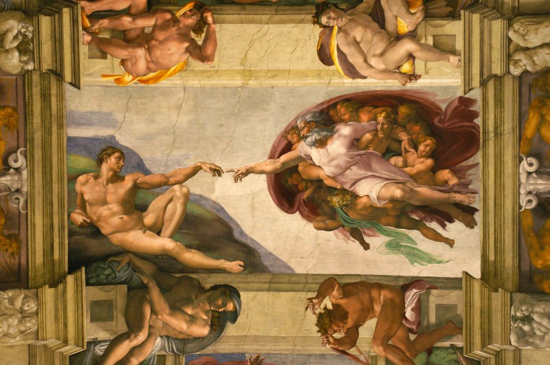 Was versucht Michelangelos Gemälde von der Erschaffung Adams zu sagen?