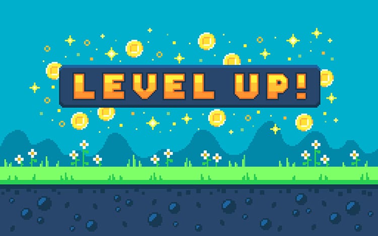 level up pixel art