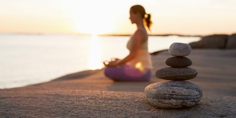 piedra del estrés y meditación