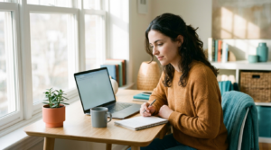 A professional by a sunlit window deciding which AI tools to learn